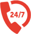 24/7 phone icon